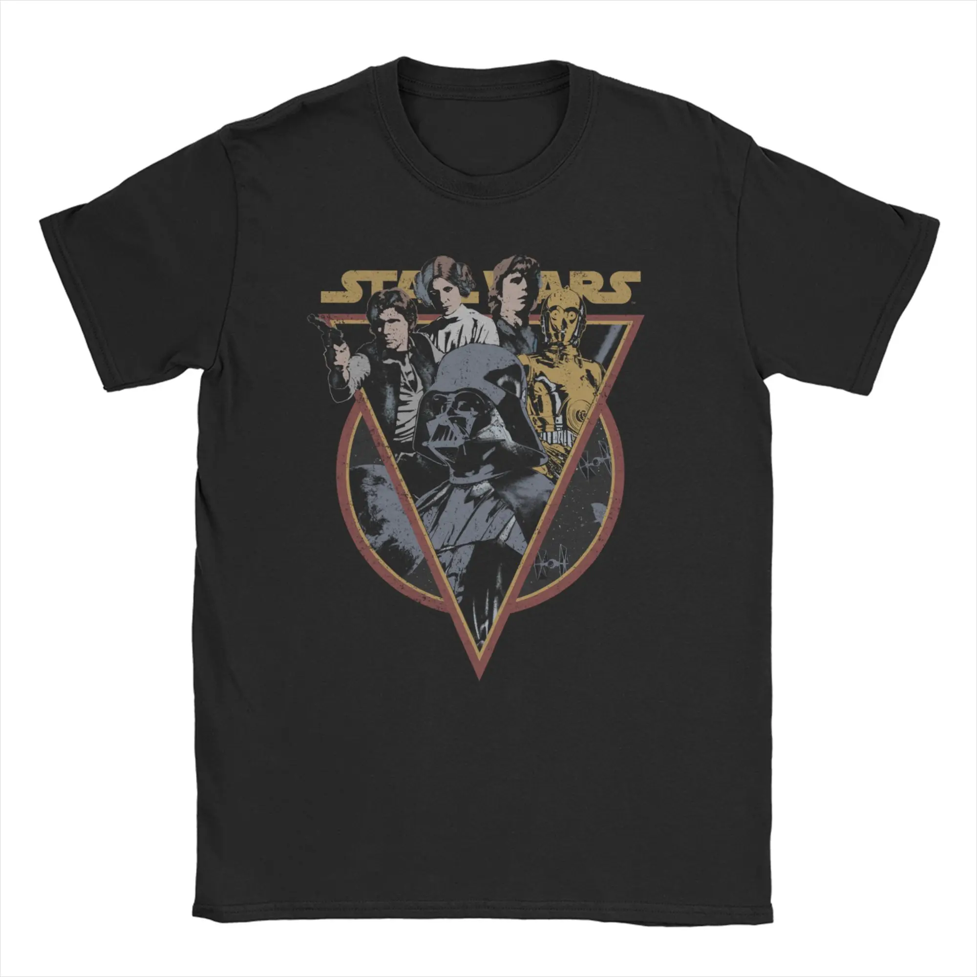 Camiseta Retro de Star Wars para hombres y mujeres, Camiseta de algodón puro para hombre, camiseta con cuello redondo, ropa de manga corta Original