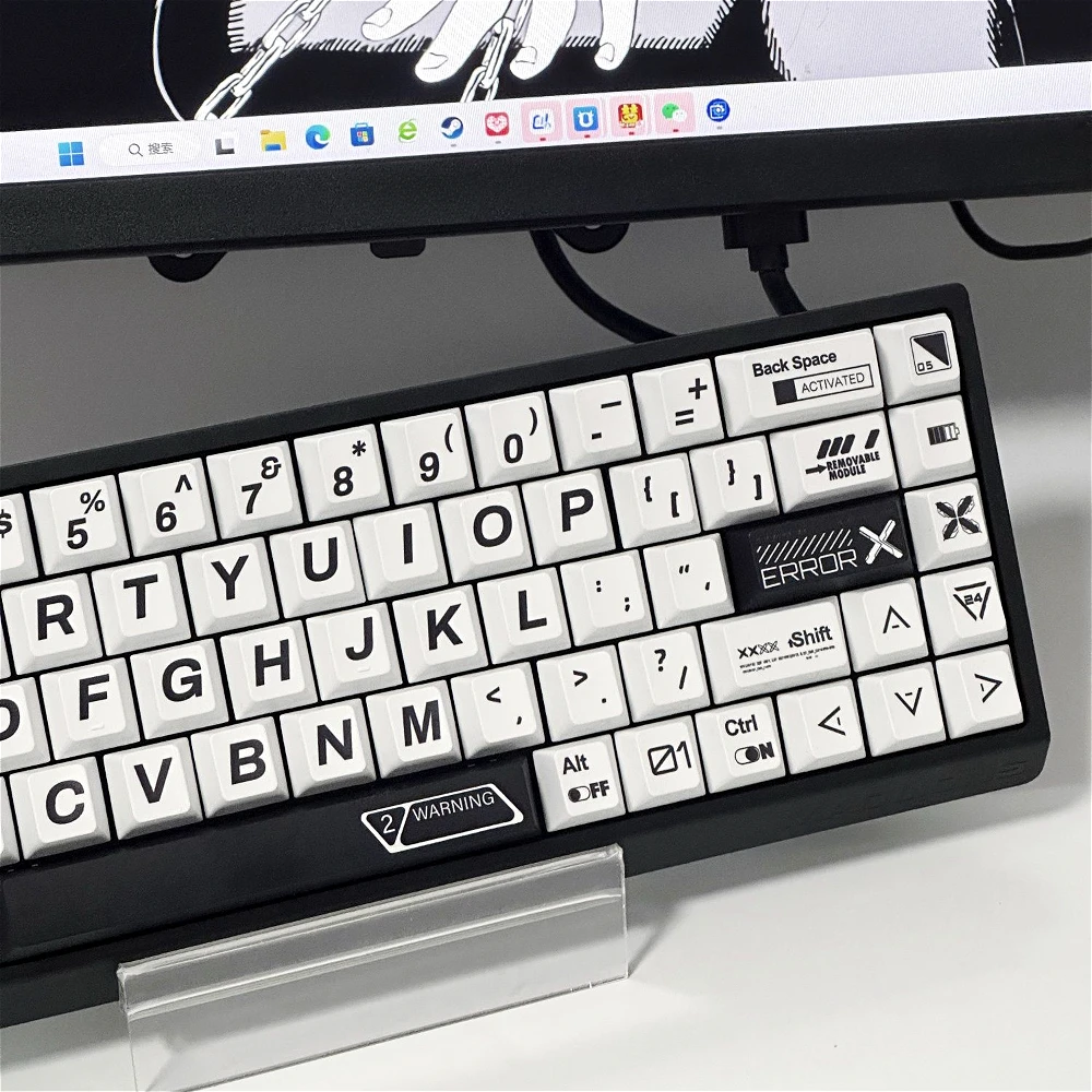 

GEFENSI 135 Key CSGO Keycap PBT Cherry Type Large Letter Keycap Black And White Color Scheme Suitable For MX Switch Mechanical K