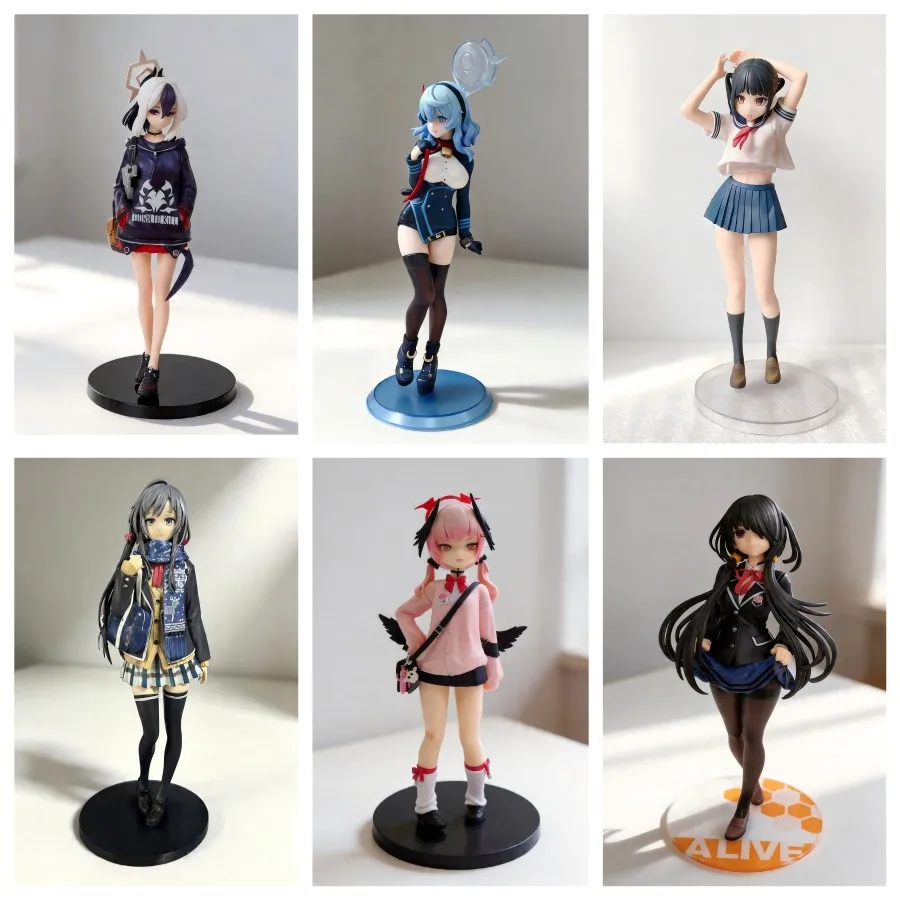 

Mixed Anime Figures - Ako Amau, Kurumi Tokisaki, Yukino, Koharu, Kayoko - Sailor Suit Girl Model Decor Gift Toy