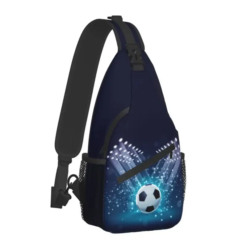 Casual Football Stadium Soccer Ball Pattern Sling Bags for Travel Hiking Men Chest Crossbody Backpack Shoulder Daypack