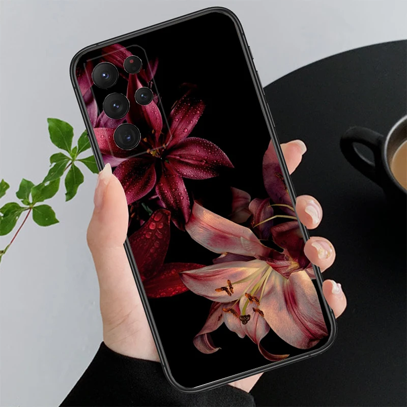 زهرة الزنبق قضية الهاتف لسامسونج غالاكسي A55 A16 A56 A36 A23 A35 A15 A53 A54 A33 A34 A25 A05S A52 A52S A14 A13 A71 #4