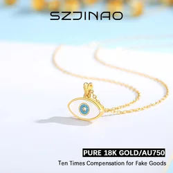 Niche Design 18K Genuine Gold Pendant Natural White Shell Necklace for Women Anniversary Valentine's Day Gift Trendy Jewelry