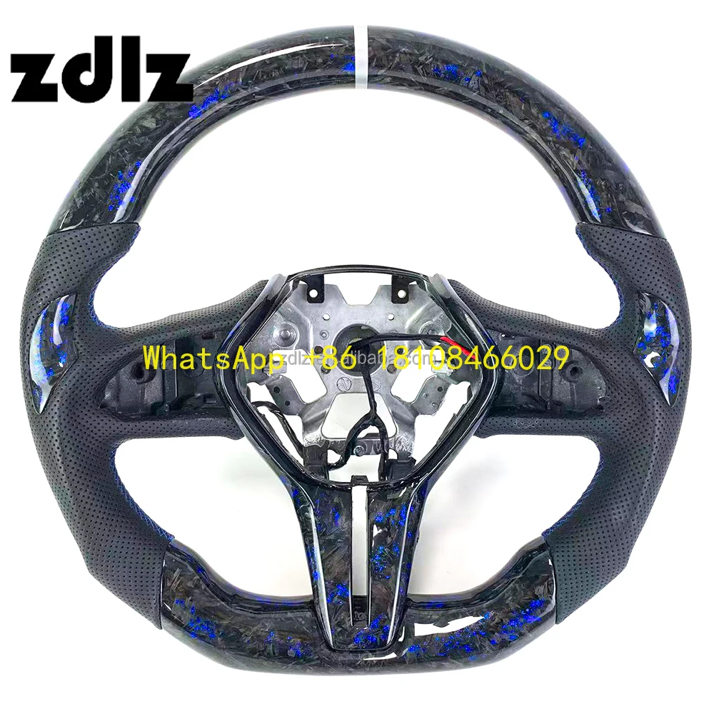 

For Infiniti Q60 Q50 QX50 Q35 QX60 2017 2018 Customized Blue Powder Forged Carbon Fiber Steering Wheel