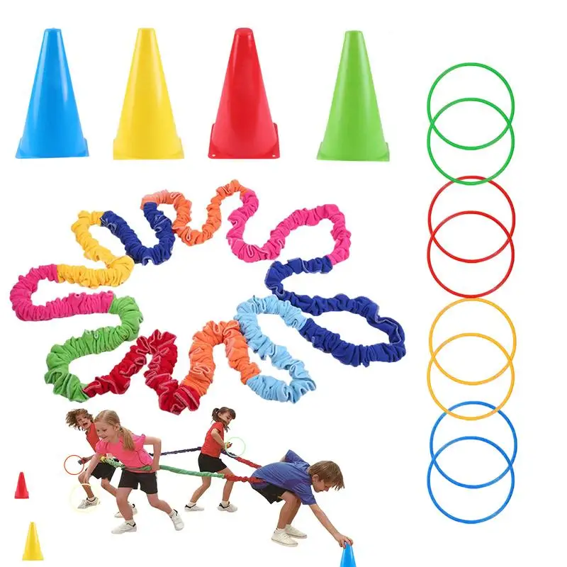 

Stretchy Bands For Kids Outdoor Stretchy Band Group Activities Motor Rope With Marked Bucket For Home School Park Garden