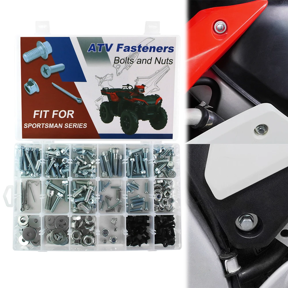 

260PCS ATV Bodywork Engine Frame Exhaust Bolts Kit For POLARIS SPORTSMAN 1000 110 300 335 400 450 500 550 570 600 700 800 850 90