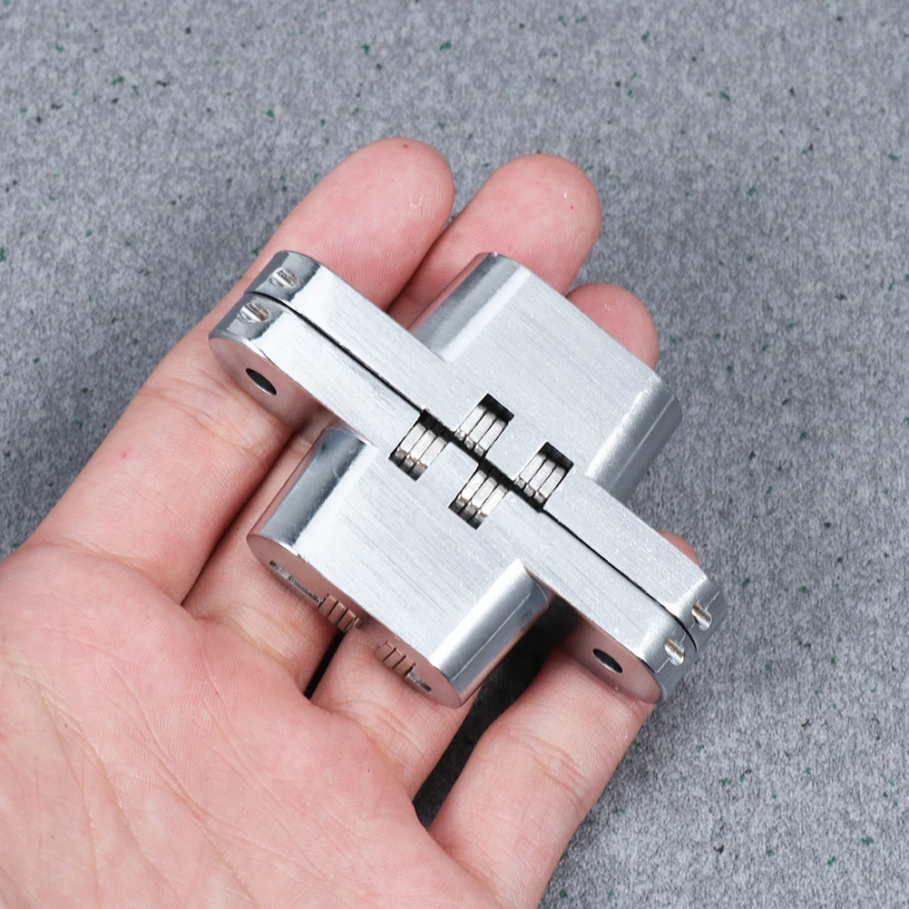 

2pcs 304 Stainless Steel Cross Concealed Folding Door Hinge High-Grade Hidden Hinge For Wooden Doors Buffet Tables 180° Closing