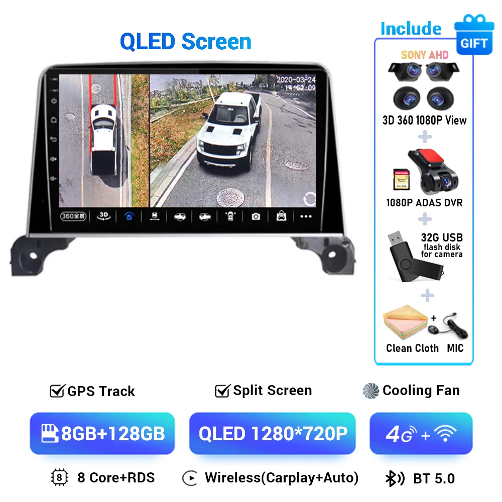 Android 15 Carplay Auto 360 Camera Voor Peugeot 5008 4008 3008 2017 2018 2019 2020 Autoradio Multimedia Speler navigatie Gps Dsp