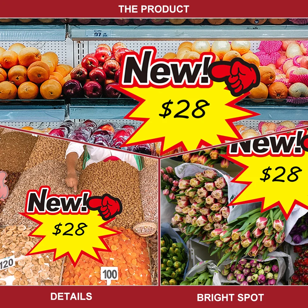 50 قطعة ملصقات أسعار البيع علامات أسعار المتجر لـ Fundraiser Garage Sale مدرسة كرنفال لافتة للنظر تصميم جودة ممتازة