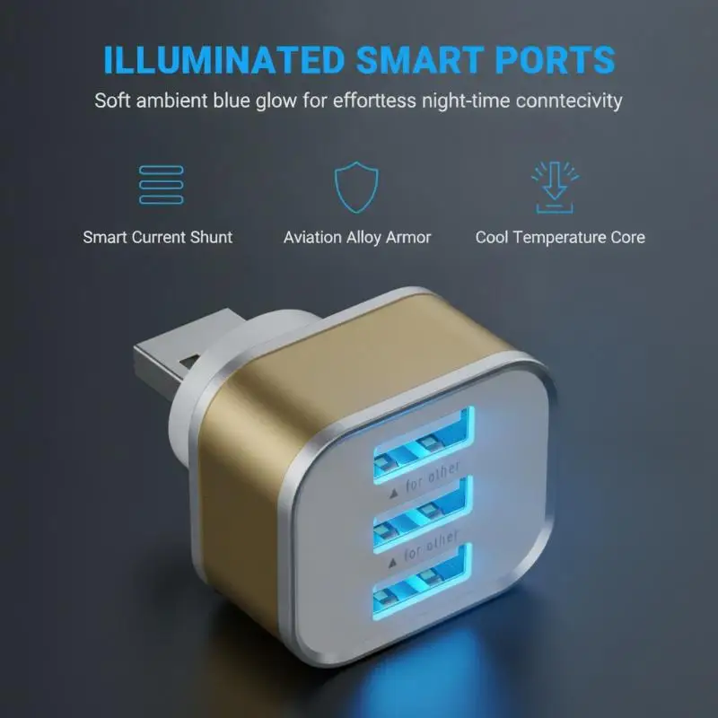 3 Port USB 2.0 Splitter Hub, 3 In 1 USB Adaptor Extender, Portable Multi USB Expander, Auto Electronics & Desktop Accessories