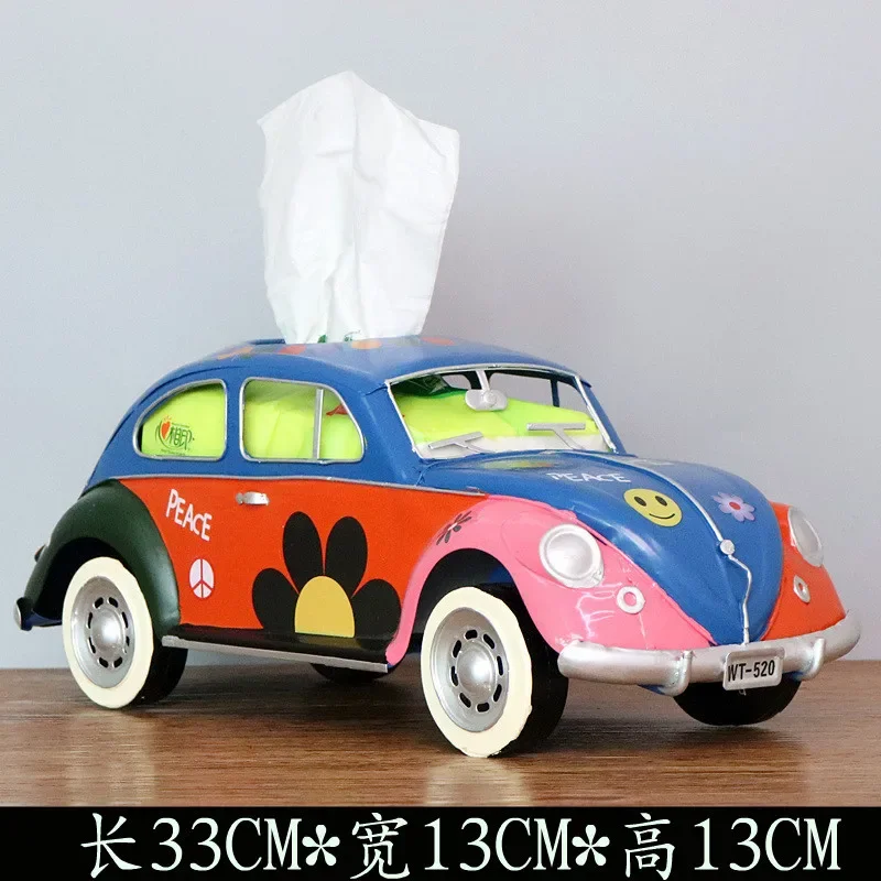 Retro Wrought Iron Creative Industrial Style Restaurant Paper Box Decoration, Beetle 33cm