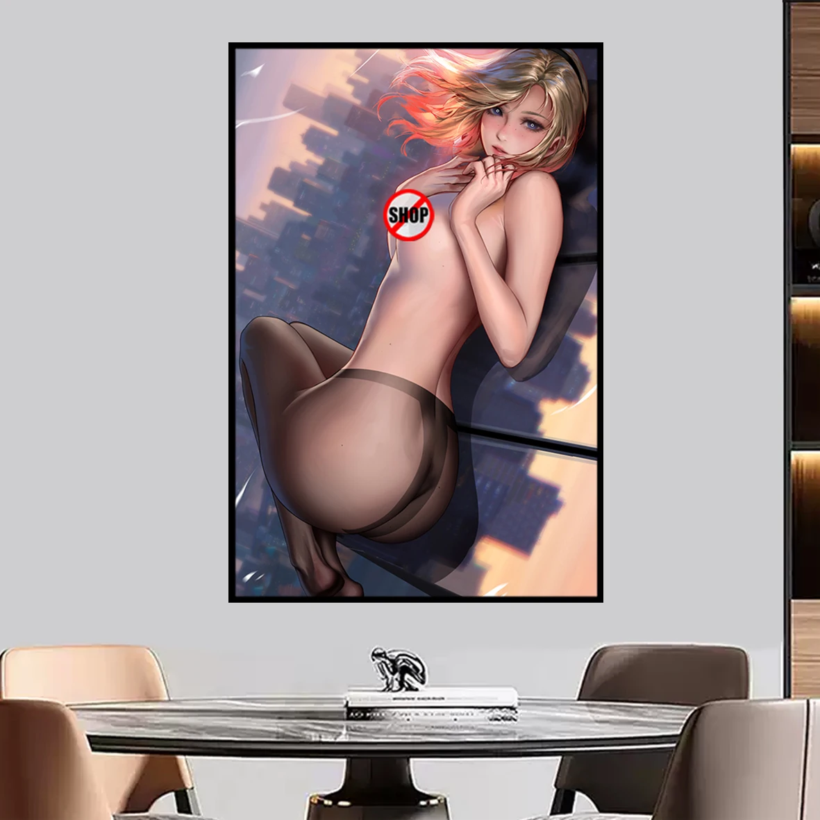 Across the Spider-Verse animation Movie Canvas Poster Gwen Stacy sexy large wall art decorative painting Home Decor Painting