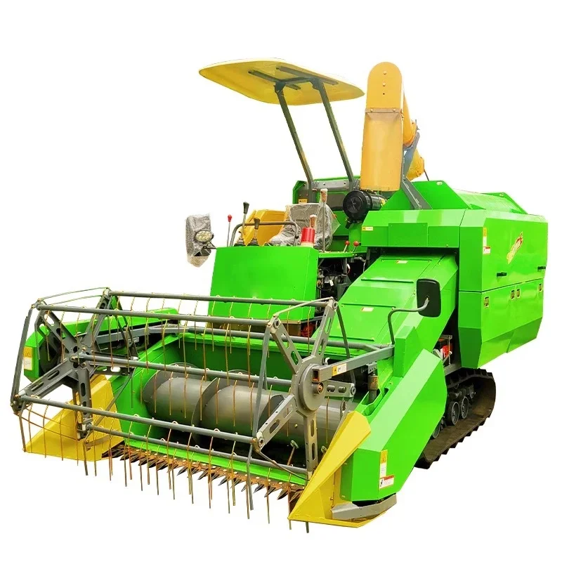 Fully automatic agricultural multi function harvesting wheat paddy field soybean mountain small rice harvester