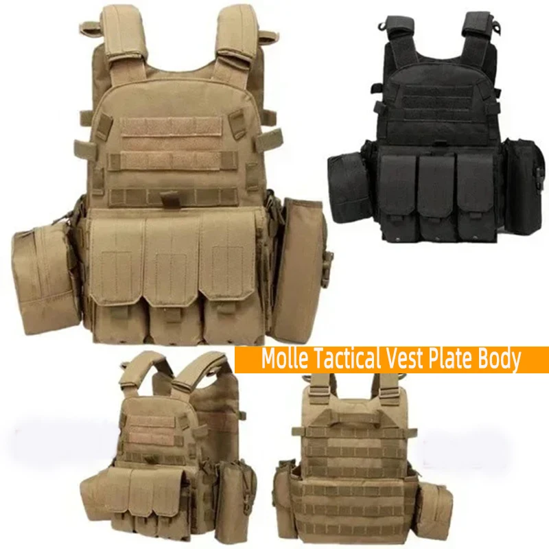 

Molle Tactical Vest Plate Carrier Military Body Armor Combat Army Hunting Wargame Airsoft CS Gear Pouch234