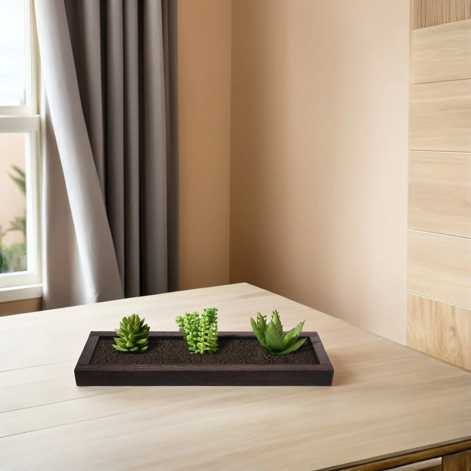 Wooden Long Narrow Rustic Tray Holder Tray Farmhouse Coffee Table Dining Room Centerpiece Decor Organizer