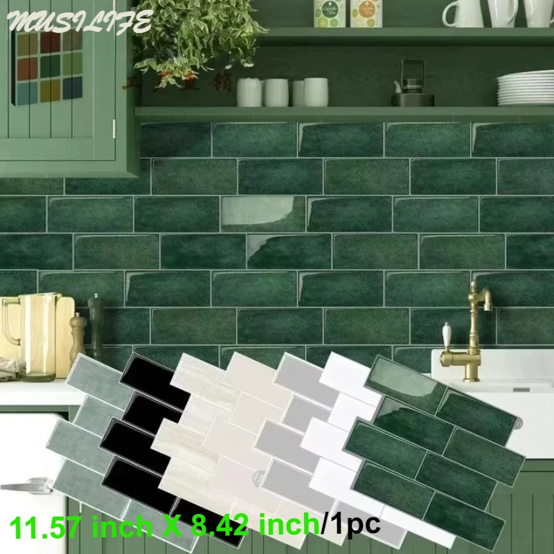

Wall Tile Sticker Peel and Stick Waterproof PVC Wallpaper Home Decor Easy To Install Self-adhesive Wall Stickers for Kitchen