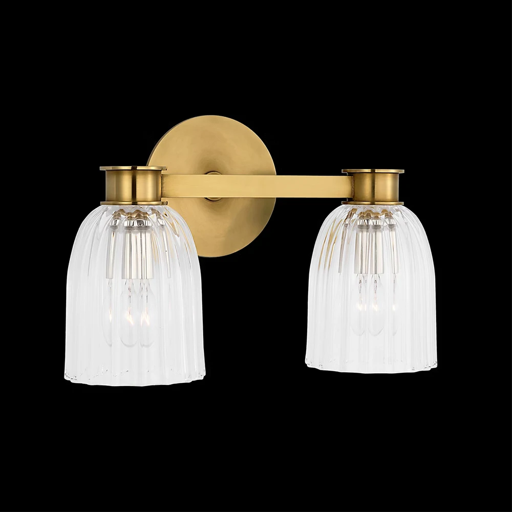 

Modern Indoor Hallway Bathroom Bedside Light Cylindrical Glass Shade Wall Sconce Wall Lamp