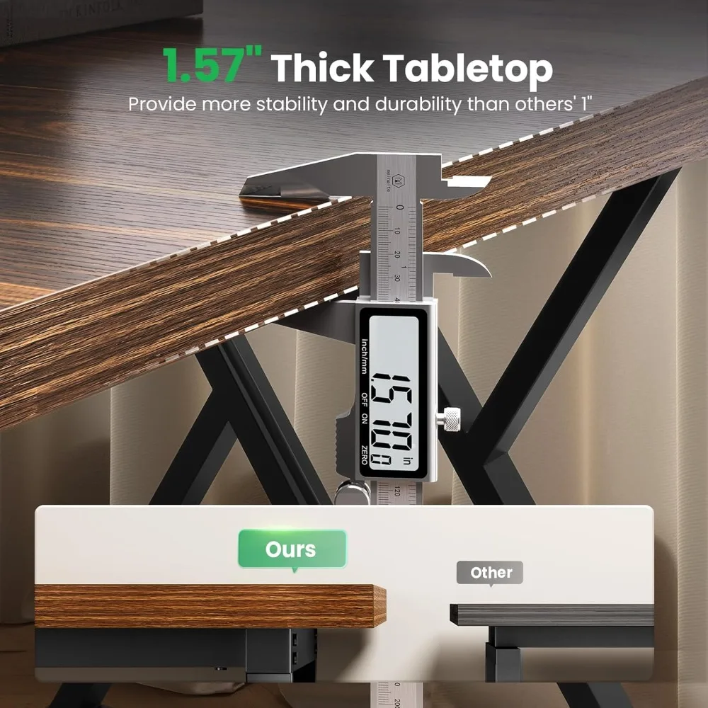 70.8" Large Executive Desk - Computer Office Desk Workstation, Modern Business Writing Table with Sturdy Metal Legs, Customized