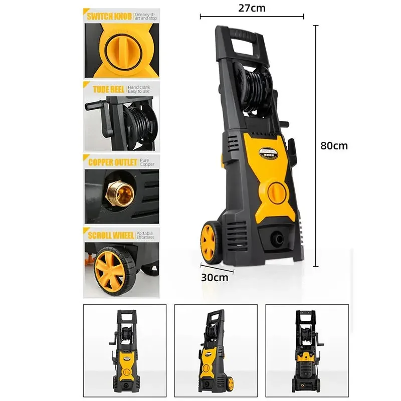 Portable 1500W 90Bar Powerful Electric High Pressure Car Washer Brass Pump Car Wash Water Jet Pressure Washer