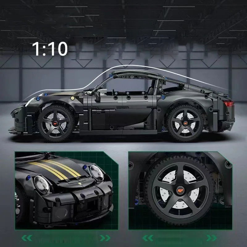 Bloco de construção de carro super esportivo técnico escala 1:10 modelo 2019 ruf gt alemanha veículo brinquedos supercar tijolo de construção para presente