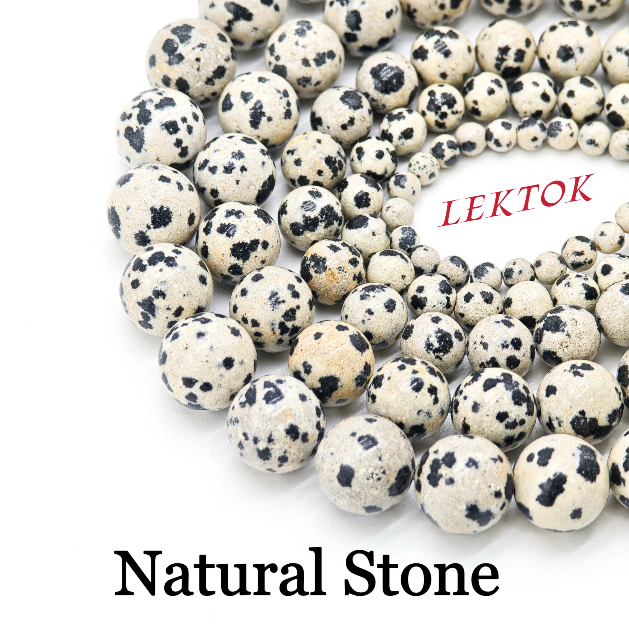 Exquisite Quality Natural Spotted Stone, 15-inch Strand of 4/6/8/10mm Round Loose Beads for DIY Bracelets & Necklaces