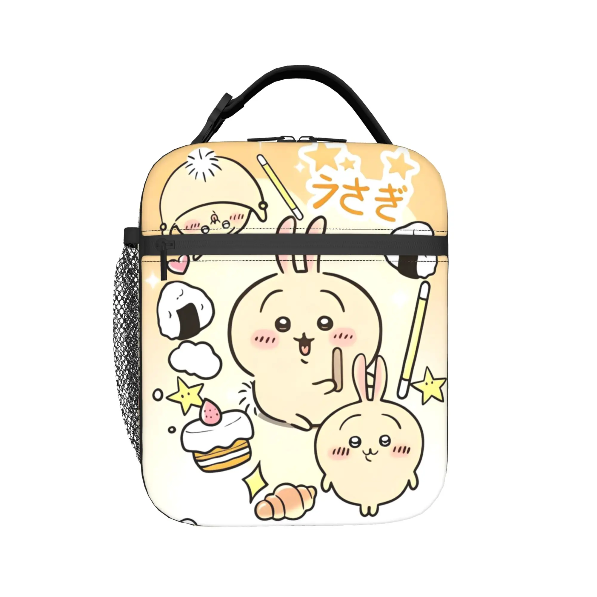 Usagi Chiikawas Bolsas térmicas para el almuerzo, bolsa refrigeradora reutilizable, contenedor de comida, Anime japonés, bolsa de almuerzo de gran capacidad, bolsa Bento