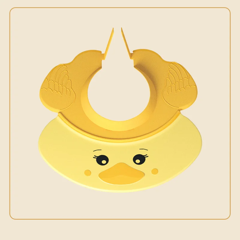 Baby Shampoo Cap Cute Duck Shape Adjustable Size Baby Shower Children's Waterproof Wide Brim Ear Protection Shower Cap Sun Hat
