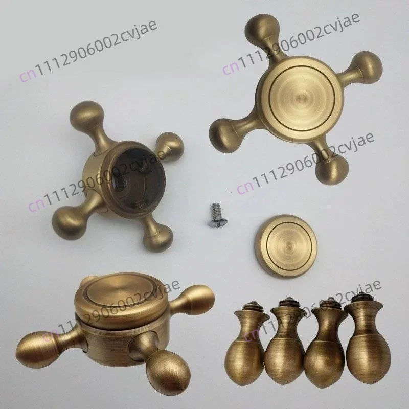 Antique all-copper hot and cold faucet switch accessories repair faucet handle spool handwheel plum blossom handwheel