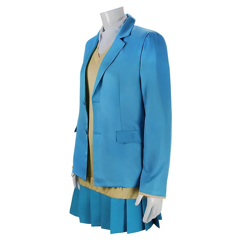 جديد 2026 أنيمي الصندوق الأزرق Chinatsu Kano تأثيري حلي المرأة معطف قميص تنورة مجموعة زي مدرسي ملابس الهالوين الزي