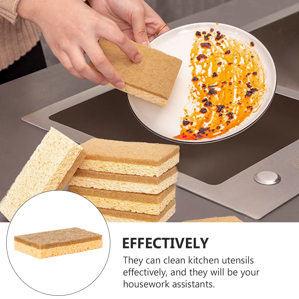 

6Pcs Lightweight Dish Scrubber Sponge Towels Kitchen Cleaning Essentials Home Washing Supplies