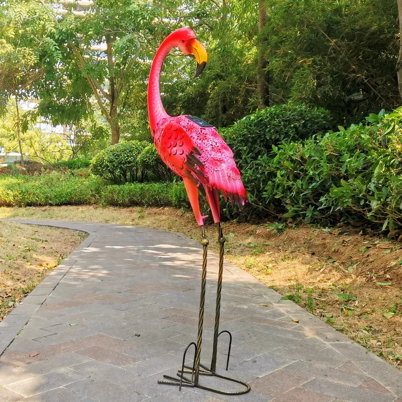 Creative Decorations Iron Crafts Flamingo Statues Garden Decoration Balcony Courtyard Park Shopping Window Landscaping Wedding