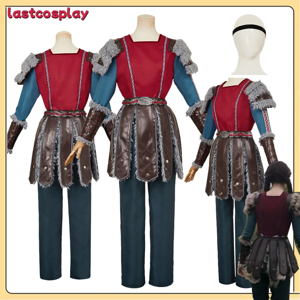 

2025 Movie Train Disguise Dragon Cosplay Astrid Costume Adult Women Top Pants Belt Headwear Outfits for Halloween Carnival Party