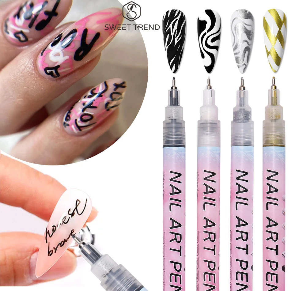 Copic Marker Sketch - 1/4pcs Graffiti Nail Pen 0.5mm Black