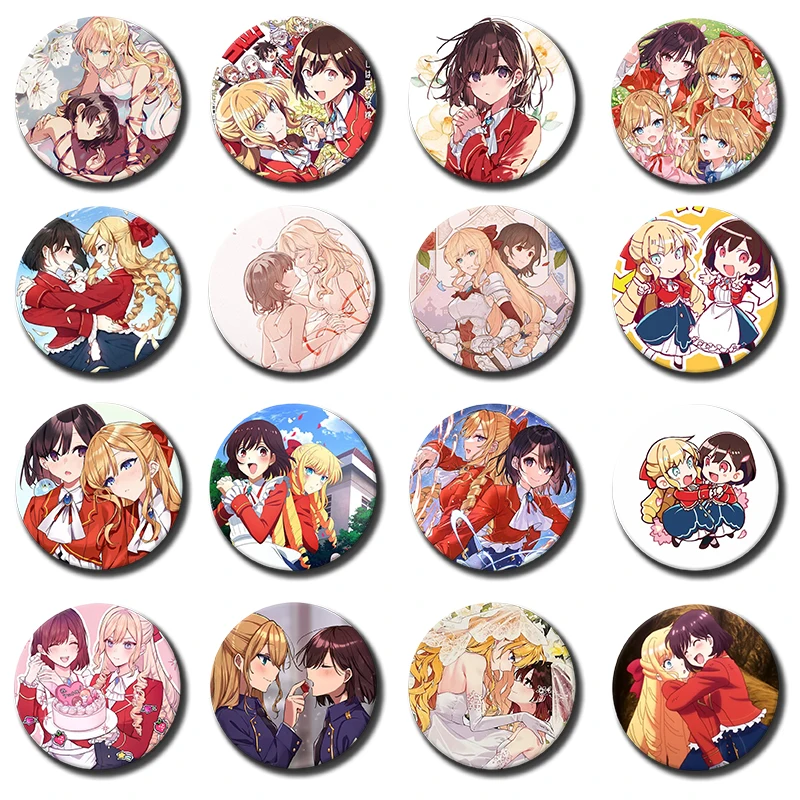 I'm in Love with The Villainess Pin Anime Badge Set Rae Taylor Claire Francois Character Brooch for Clothes Backpack Decor Gifts