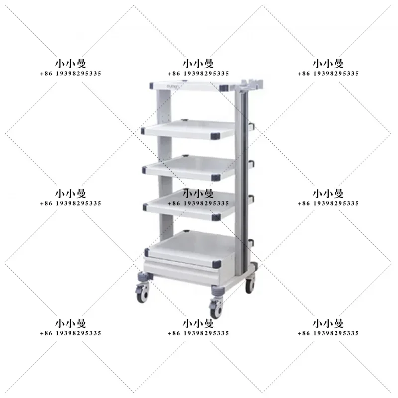 custom.Mobile Medical Equipment Casters Cart  4-Layers Trolley Cart Hospital ENT Cystoscopy Laparoscopy Endoscopy Camera Sys