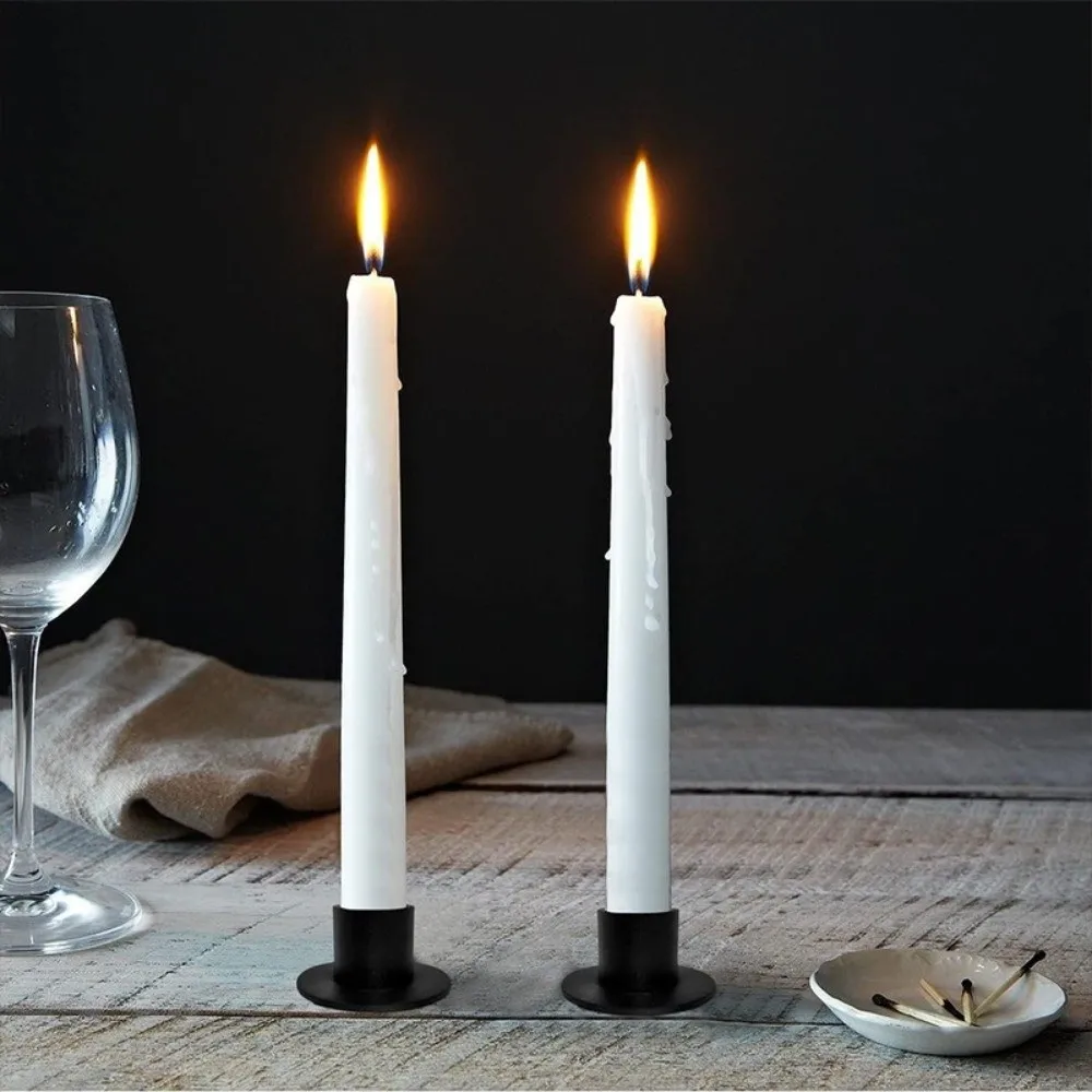 

Decorative Retro Candle Holders Iron Sturdy Candle Stand Round Decorative Candlestick Holder Housewarming Gift
