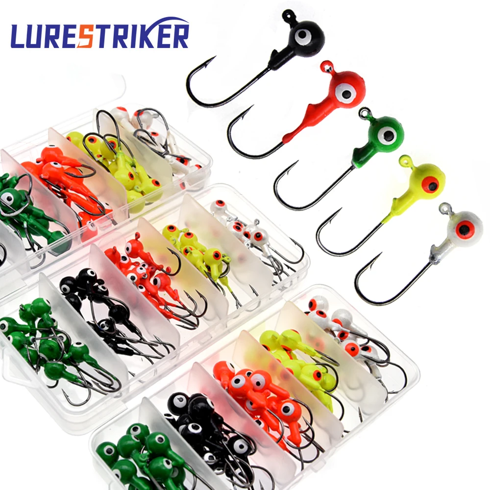 Lurestiker 1g 1,8g 3,5g 5g 7g Angeln Kurbel Köder Köder Haken, Jigging Kopf runden Haken, Angelhaken Bass Tackle
