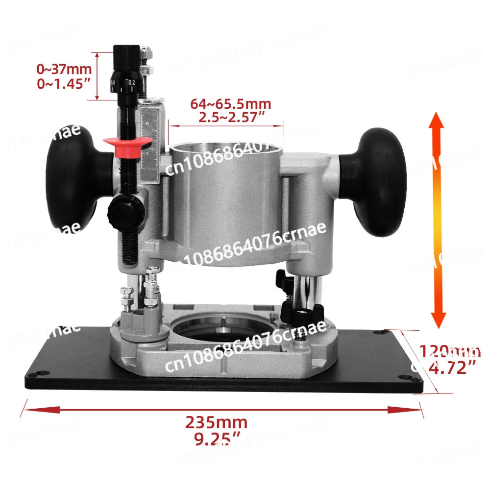 Router Lift System 65mm Universal Trimming Machine Router Lift Table Router Base ,Woodworking 6-speed 800W Electric Trimmer