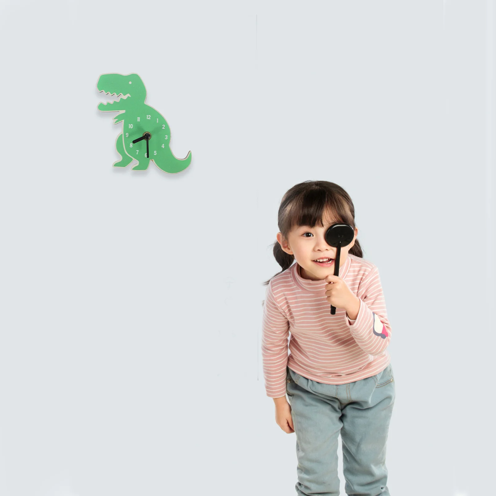 

Green Dinosaur Wall Clock Kids Room Decor Silent Large Numbers Easy Read Indoor Wall Clock Bedroom Living Room Office Home