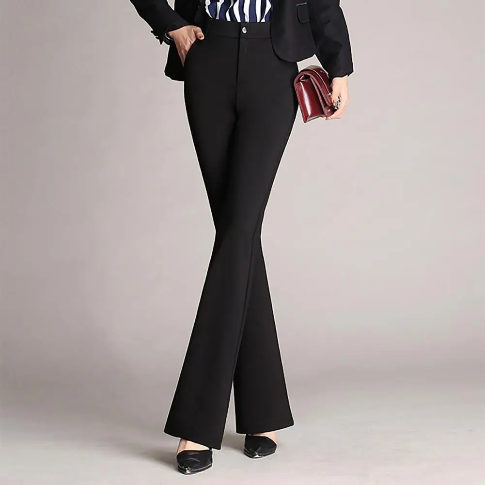 Women Trouser  Soft   Female Trouser Women Office Lady Flare Solid Autumn Trouser