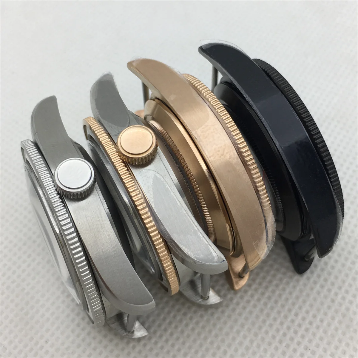 NH35 39 مللي متر فضي أسود وردي ذهبي حافظة قبة زجاج الياقوت صالح NH34 NH35 NH36 PT5000 ETA2824 حركة أوتوماتيكية