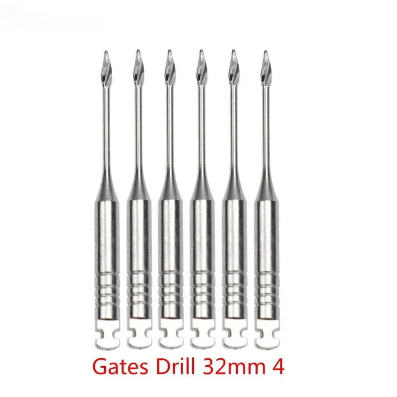 Portones de endodoncia Dental, taladro giratorio brillante, motor de 32mm con papel Endo de acero inoxidable, 6 unids/lote por paquete