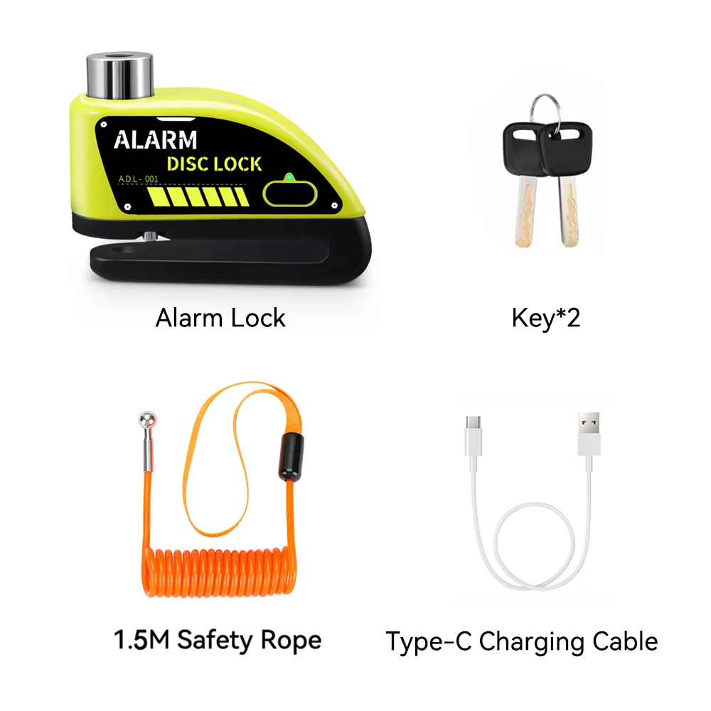 Extractme Motorrad Alarm Scheibenbremse Schloss Sicherheit Moto Rad Disk Vorhängeschloss Wasserdicht 110dB Laut Anti Diebstahl Alarma Motocicleta