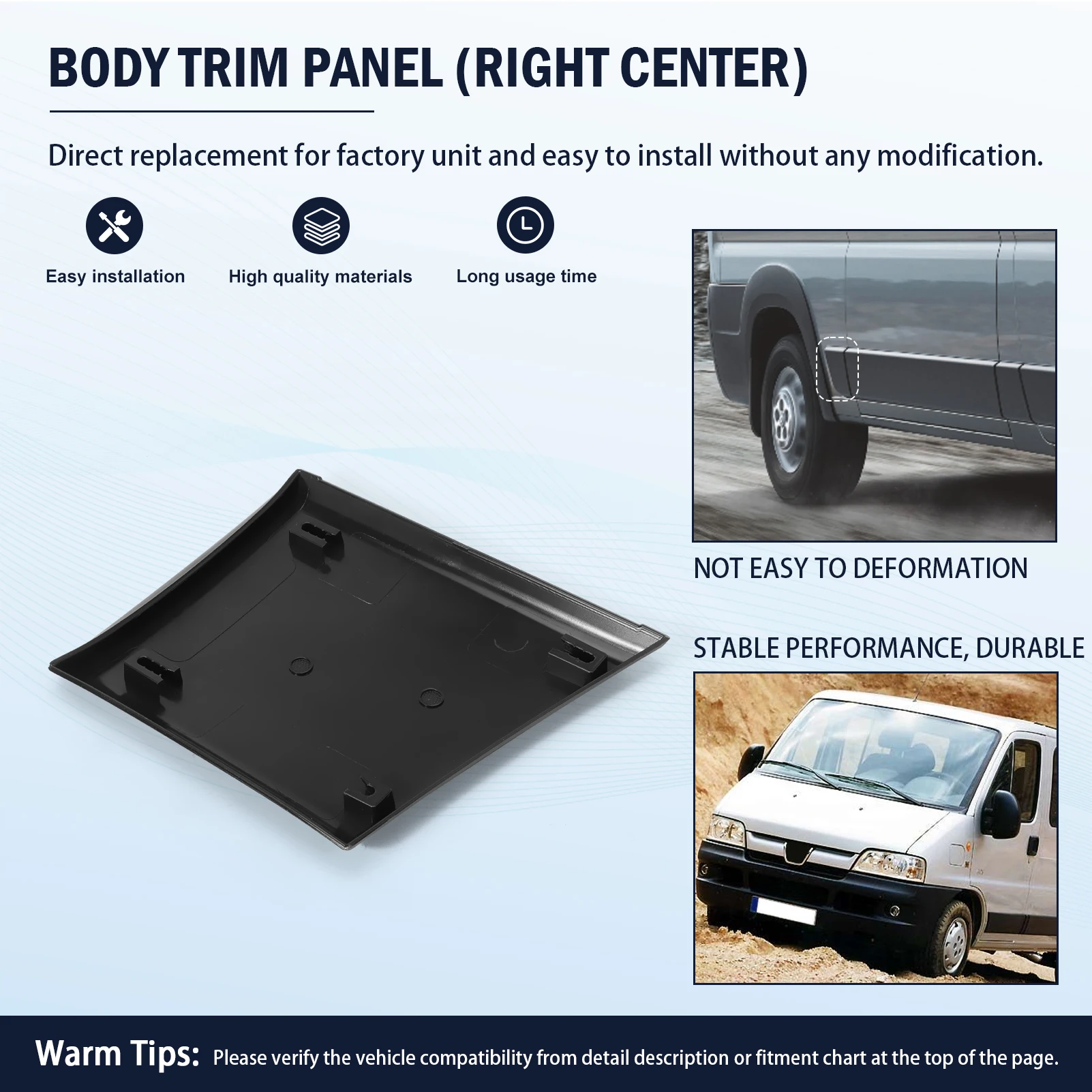 8547.W4 قالب اللوحة المركزية اليمنى مناسب لبيجو بوكسر II سيتروين جمبر II وشركة فيات دوكاتو III هيكل قصير 858547W44R