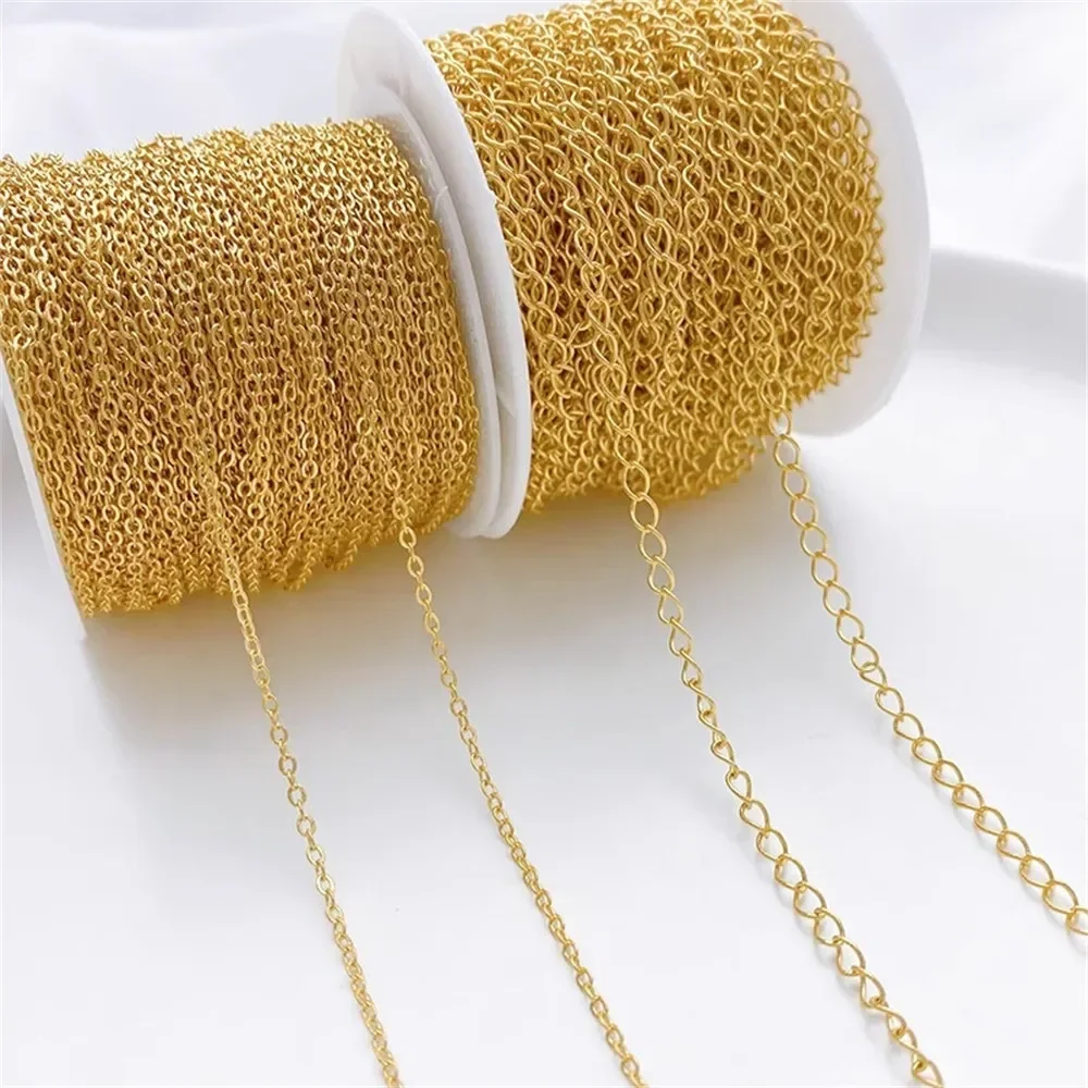 Sand Gold Vacuum Chain O-shaped Chain Loose Chain Handmade DIY Bracelet Necklace Extension Chain Jewelry Material Accessories