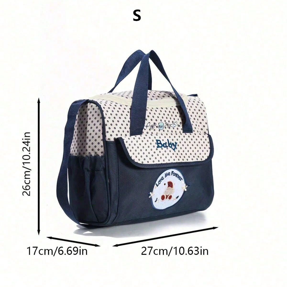 حقيبة الأم العصرية المطبوعة الكرتونية متعددة الوظائف بكتف واحد، حقيبة حفاضات قطرية خفيفة الوزن #3