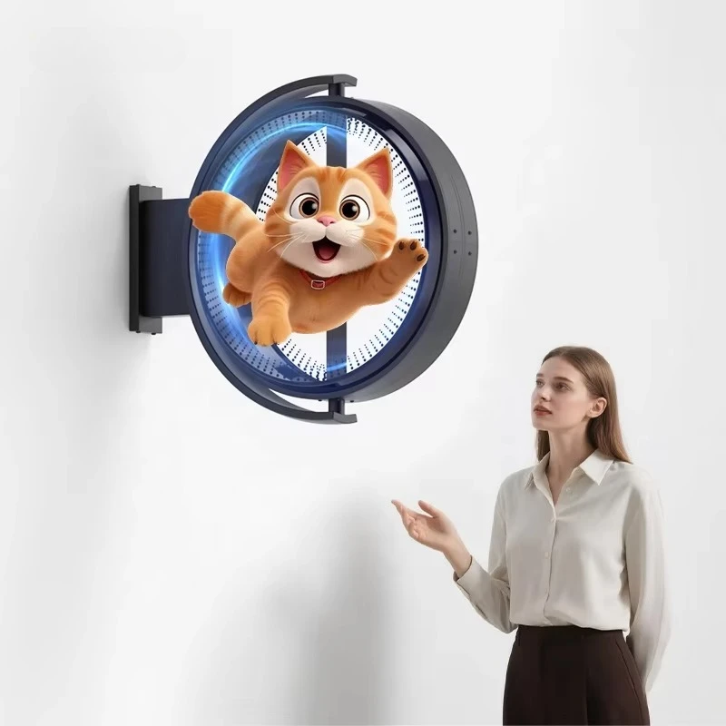 

Double Sided LED Light Box Rotating Display Frame 3D Hologram Fan Outdoor Business Signage Advertising Billboards Sign Boards