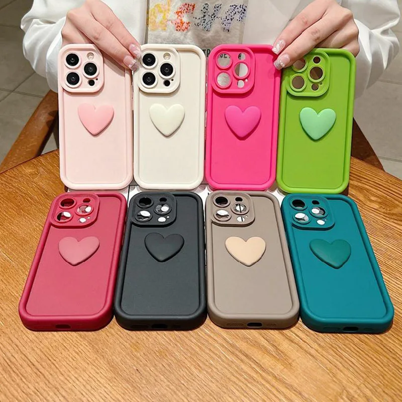 Note8 8pro Note9 9pro 7pro Cute Love Heart Silicone Case For Xiaomi Redmi Note 9 Pro 9s 8 7 Women Matte Soft Back Cover On Note7