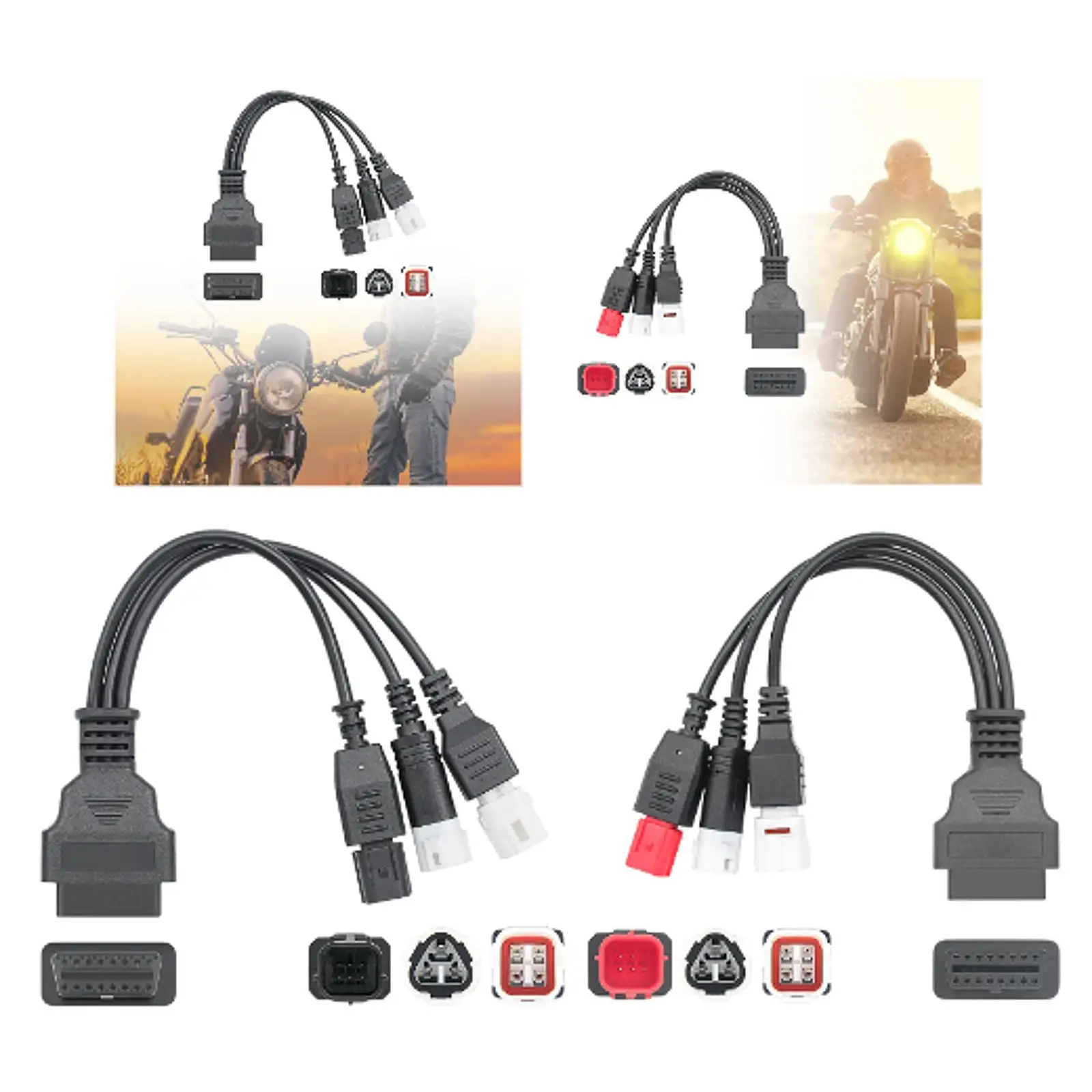 Diagnostic Conversion Cable Connector 3 in 1 Practical Sturdy Multipurpose Easy to Use 6 Pin 4 Pin 3 Pin Cable Adapter Cable