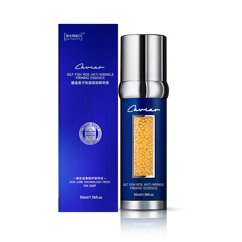 gold plated Caviar anti wrinkle and firming essence Caviar essence fade fine lines repair skin free shipping Skin care