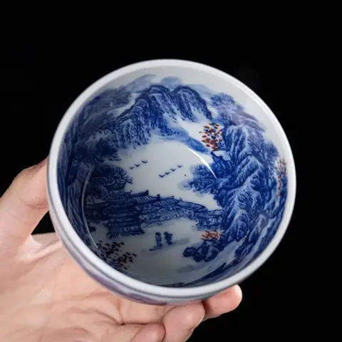 the mainland of China retro hand-painted blue and white porcelain POS EXPRESS ceramic tea cup
